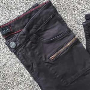 Sancruary black skinny jeans with zipper accents